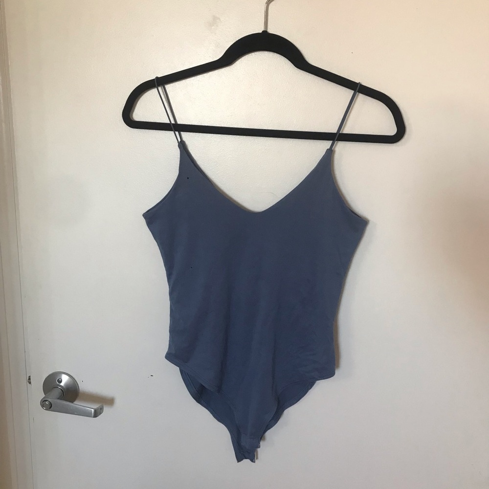 Blue body suit